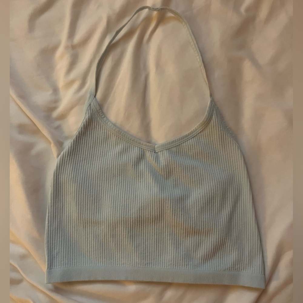 baby blue cropped tank